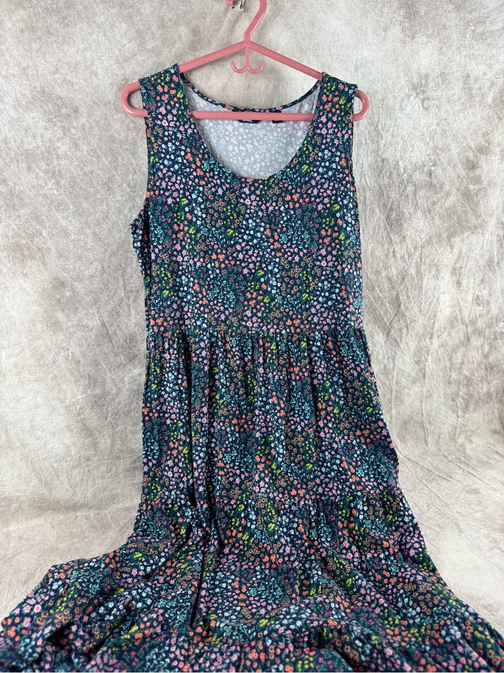 Lands' End Navy Floral Maxi Dress 1X. Back to School - Picture 8 of 12